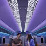 • Electro-dimmable windows in business class for adjustable ambience