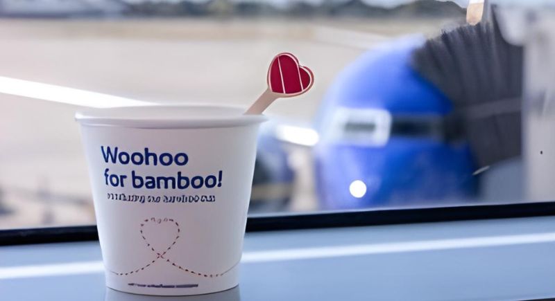 Southwest introduces bamboo cup & stick for inflight beverages with iconic ‘Heart’ branding