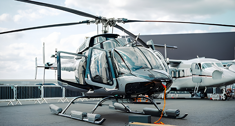 Bell 407GXi helicopter with luxury Designer Series interior at Farnborough