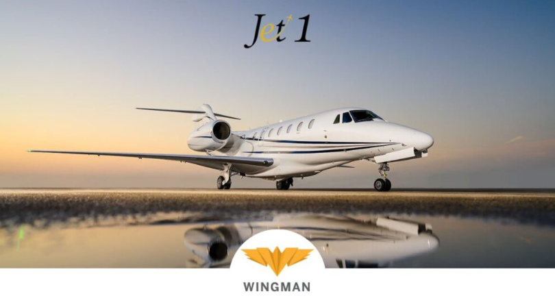 Jet 1 Charter aircraft displayed after renewing WYVERN WINGMAN certification.