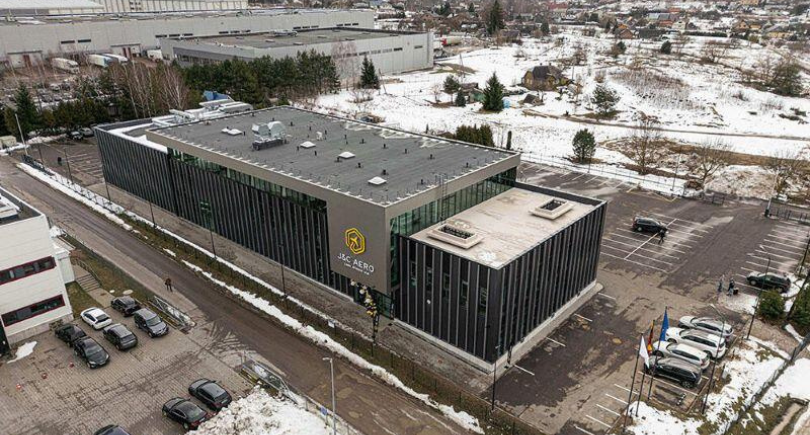 Aerial view of J&C Aero’s facility in Vilnius, Lithuania, acquired by SETNA to expand aircraft cabin MRO services.