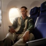Lufthansa Airbus A320neo equipped with Starlink inflight connectivity system.