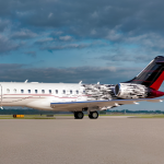 Refurbished Bombardier Global Express cabin with a custom family-focused interior, modern seating, and premium finishes by Duncan Aviation.