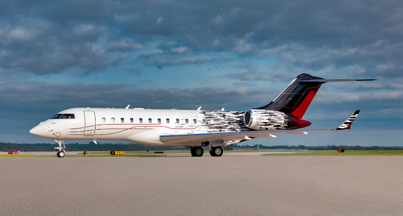 Refurbished Bombardier Global Express cabin with a custom family-focused interior, modern seating, and premium finishes by Duncan Aviation.