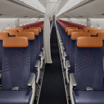 LATAM Embraer E195-E2 cabin with 2-2 seating, Premium Economy and Economy