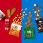 American Airlines Main Cabin snacks including cookies, Goldfish and snack mix