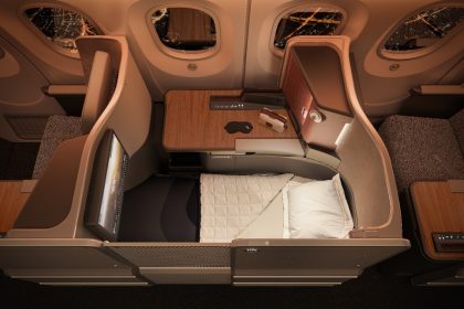 Qantas A321XLR Business Suite with lie-flat seats and privacy doors
