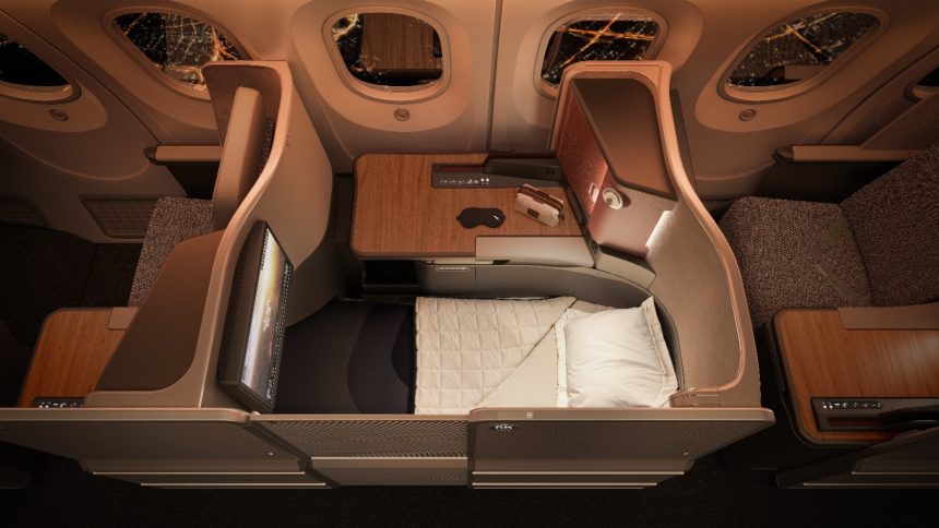 Qantas A321XLR Business Suite with lie-flat seats and privacy doors