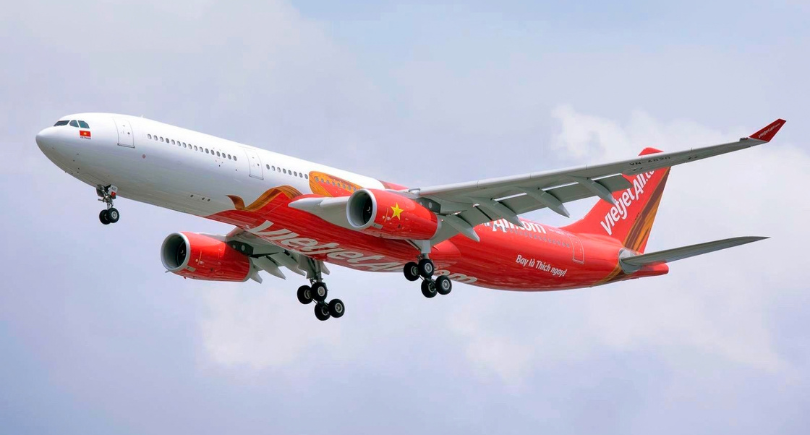 Vietjet Airbus A330 aircraft flying during flight operations