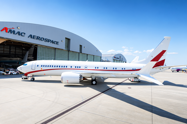 AMAC Aerospace customised BBJ 737 aircraft interior with bespoke passenger seats