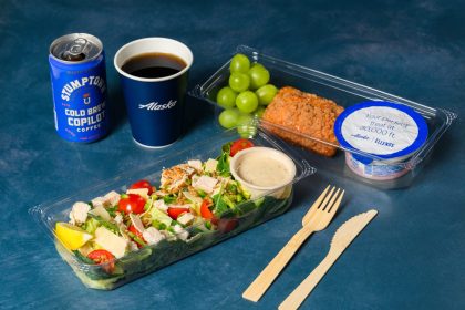 Alaska Airlines new Main Cabin meal options including breakfast and lunch dishes