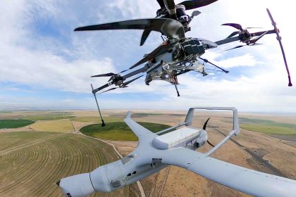 Gogo Galileo HDX SATCOM antenna integrated on Insitu Integrator UAS