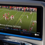 United Airlines Starlink-enabled seatback entertainment system