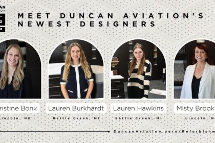 Duncan Aviation aircraft interior design team developing customised cabin refurbishment concepts for business aircraft.