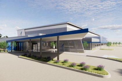 Ocean Aviation’s planned private aviation campus at Miami Executive Airport featuring an FBO terminal, aircraft hangars and supporting infrastructure
